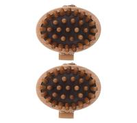 TOPPERFUN 2pezzi Pettine Massaggiante in Legno di Faggio per Capelluto Spazzola Denti Larghi Antistatica Strumento per Massaggio dei Meridiani e Agopressione per Capelli Sani e Rilassamento