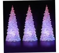 TOPPERFUN 3 Pezzi Albero di Natale incandescente scrivania Tavolo su immediato Tre illuminare L'Albero di Natale Albero Albero delle Vacanze Albero guidato Acrilico Trasparente