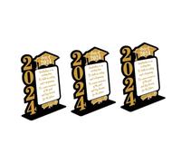 TOPPERFUN 3 Pezzi Decorazione in Legno Decorazioni Laurea Maschile per Studenti per Lui Toppers Contento Parole Complimenti Laureato Accessorio per Festa di Laurea di Legno
