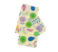 TOPPERFUN 3 pezzi Panni Cerati Alimentari in Cotone Biologico con Cera d Api Riutilizzabili per Conservazione Cibo Fresco Protezione Frutta Formaggi e Snack Design per Casa e Ristoranti