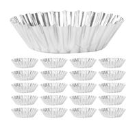 TOPPERFUN 35 Pezzi Stampo per Pastiera in Alluminio, Tondo a Fiore, Argento | Pareti Rinforzate, Forma a Crisantemo, per Pasticceria e Preparazioni in Friggitrice ad Aria