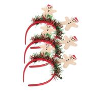 TOPPERFUN 3pezzi Fascia per Capelli a Forma di Biscotto di Pan di Spezie Accessori per Capelli Natalizi Fasce Divertenti per Feste Copricapi Natalizi per Donne e Ragazze Accessori per Feste