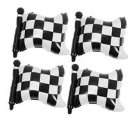 TOPPERFUN 4 Pezzi Palloncini Checkered Foil per Decorazioni Festa Tema Auto da Corsa Palloncini per Compleanni Feste e Celebrazioni con Design