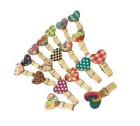 TOPPERFUN 40 Pezzi Clip Memo Cuore in Legno a Forma di Cuore per Foto e Biglietti, per Decorazioni di Feste e Esposizione Fotografica Stili Multipli