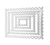 TOPPERFUN 5 Pezzi Fustella in Acciaio al Carbonio per Progetti Handmade, Modello Rettangolare Bordo a Punti, Versatile dal Design Minimalista Argento