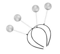 TOPPERFUN 5pezzi Fascia Per Capelli Antenna Aliena Cerchietto Marziano Argentato Glitter Copricapo Tema Spaziale Per Feste e Celebrazioni