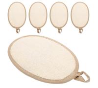 TOPPERFUN 5pezzi Spugne Esfolianti di Luffa Naturali per Doccia e Bagno Forma Ellittica Ergonomica Adatte Viso e Corpo per Uso Quotidiano e Spa