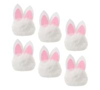 TOPPERFUN 6 Pezzi Decorazioni Pasquali con Coniglietti di Peluche Chiari con Pompon e Orecchie da Coniglio, Accessori per Fermagli Chioma Fai da Te e Ghirlande Primaverili per Feste