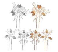 TOPPERFUN 6 pezzi Fermagli Sposa con e Accessori per Acconciature Nuziali Oro Eleganti Clip per per Donne e Ragazze
