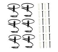 TOPPERFUN 6pezzi Portabottiglie Da Parete Spiralati in Ferro Nero Supporto Cantinetta Vino Da Muro Scaffale Stile Industriale Per Bottiglie Di Vino e Birra Salvaspazio e Resistente