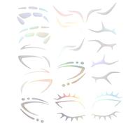 TOPPERFUN Adesivi Per Tatuaggi Temporanei Agli Occhi e Trucco Viso, Set Da 6 Pezzi Colorati, Sicuri Per La Pelle, Per Carnevale, Halloween e Feste Cosplay Per Donne e Ragazze