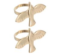 TOPPERFUN Anelli Aperti Vintage della Pace in Acciaio Inossidabile Set da 2 Pezzi Regolabili Design Piume di Uccelli Volanti Gioielli Femminili per Uso Quotidiano e Occasioni Speciali