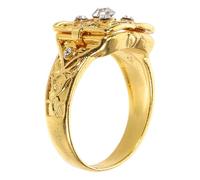 TOPPERFUN Anello con Coperchio e Design Intagliato Audace in Lega con Micro Pave Strass, Elegante Anello Donna Stile Vintage per Uso Quotidiano e Appuntamenti