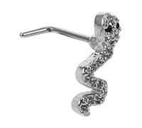 TOPPERFUN Anello da Naso Serpente in Acciaio Inossidabile Zirconia Brillante, Piercing Naso a Forma l Parte Posteriore Piatta, Gioielli per Piercing al Corpo Adatti All’uso Quotidiano