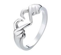 TOPPERFUN Anello D'amore Aperto in Lega Resistente Colore Platino Anello Abbraccio per Donne Ragazze Adolescenti Regalo Natale San Festa Madre