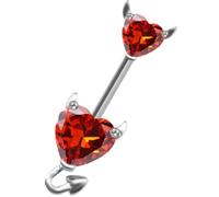 TOPPERFUN Anello per Ombelico e Look alla Moda in Acciaio Inossidabile Zircone Rosso, Piercing Pancia Sicuro e Resistente per Donne, per Uso Prolungato