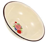 TOPPERFUN Bacinella Smaltata Addensata per Cucina Casa Lavabo Retrò per Impastare e Lavaggio Capiente e Pratica Design Sicuro con Arrotolato Uso Domestico e Professionale