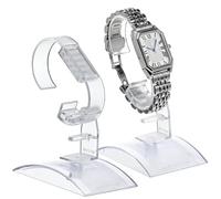 TOPPERFUN Base Stabile per Esposizione Orologi in Acrilico 2 Pezzi, Organizer Compatto per Gioielli e Supporto per Orologi da Polso, Espositore Salvaspazio per Comodino e Scrivania