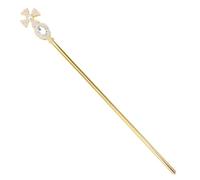 TOPPERFUN Bastone Decorativo con Cristalli Oro in Metallo per Cosplay e Feste a Tema Halloween, Scettro da Re Elegante e Luminoso per Travestimenti