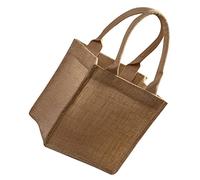 TOPPERFUN Borsa Di Iuta Piccola Riutilizzabile 22x15x23 Cm in Juta Naturale Con Manici, e Resistente, Per Spesa Ecologica e Uso Quotidiano, Leggera e Portatile Per Feste e Shopping