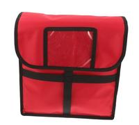 TOPPERFUN Borsa Termica per Pizza Rossa Chiusura a Strappo e Manico | Uso per Consegna e Catering, Tessuto PVC Lana Perlata, Etichette Facili