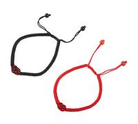 TOPPERFUN Braccialetti Intrecciati per Coppie Nodo Concentrico Regolabile Set da 2 Pezzi in Corda Rossa e Nera Agata Braccialetti Commemorativi Leggeri e Fatti a Mano per Anniversari e