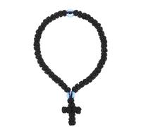 TOPPERFUN Braccialetto Religioso Intrecciato a Croce Nero da Preghiera per Uomo e Donna Gioielli Intrecciati Cordino Resistente Accessorio Leggero per Fede e Protezione Quotidiana