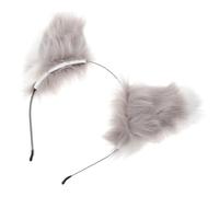 TOPPERFUN Carino Bianco e in Peluche Artificiale Cerchietto Orecchie a Forma di Gatto e Volpe Accessorio Chioma Creativo e Carino per Cosplay e Feste di Compleanno