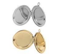 TOPPERFUN Ciondoli per Cornici Rotondi in Acciaio Inossidabile da 28 Mm, Set 2 Pezzi Oro e Argento, Medaglioni Pendenti Custodia a Libro, Accessori Fai da Te per Portachiavi e Gioielli