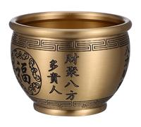 TOPPERFUN Ciotola Ricchezza in Ottone, Brass Wealth Bowl, Oro, Feng Shui, Decorazione e Contenitore per Casa e Home Decor