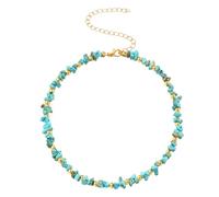 TOPPERFUN Collana Cristallo Grezzo con Pietra Turchese Spezzata Accessorio alla Moda per Ragazze Collana Semplice e Versatile Ornamento Collo Elegante in Verde
