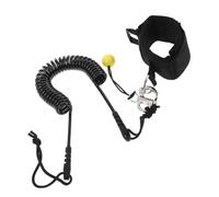 TOPPERFUN Corda di Sicurezza a Spirale in TPU, 2,7 Metri, Nera, Regolabile, per Surf e Paddleboard, per Longboard e Shortboard, per Tutte Le età