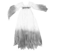 TOPPERFUN Costume da Sposa Fantasma Donna per Halloween Abito Gotico Vittoriano Bianco in Cotone Materiale Confortevole per Feste Cosplay