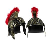 TOPPERFUN Elmo da Soldato Romano con Pennacchio Rosso 2 Pezzi Copricapo da Cavaliere Romano in Materiale Leggero Resistente Casco Medievale Decorativo per Feste a Tema Cosplay e Giochi