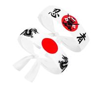 TOPPERFUN Fasce per Chioma Karate Chef 2 Pezzi in Poliestere 92X5 CM Multifunzione per Allenamenti e Feste in Maschera Stile Giapponese Ninja Colori Assortiti