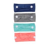 TOPPERFUN Fascia per Chioma Donna con Bottone per Maschera, Antiscivolo 4 Pezzi, per Yoga Running e Sport, Traspirante e Comoda
