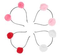 TOPPERFUN Fascia Pompon 4 Pezzi Cerchietto per Orecchie e Palline Accessorio per Feste e Compleanni