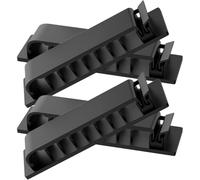 TOPPERFUN Fermacavi Adesivi a 8 Fori 4 Pezzi Neri, Organizzatore per Cavi di Ricarica e Cuffie, Clip Portacavi per Gestione Cavi Sotto Scrivania, Compatibile Superfici Lisce Legno Vetro
