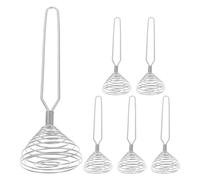 TOPPERFUN Frusta Sbattitore per Uova Manuale in Acciaio Inox 6 Pezzi Molla a Spirale Frusta Portatile da Cucina per Mescolare Panna Pastella e Salse Utensile Compatto per Riutilizzabile
