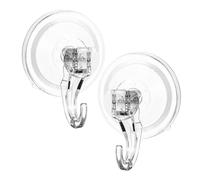 TOPPERFUN Ganci a Ventosa Trasparenti Grandi 2 Pezzi, Ganci di Aspirazione Multiuso senza Traccia per Superfici Lisce come Vetro, Piastrelle e Specchi, Supporto Forte e Rimovibile per