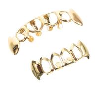 TOPPERFUN Grills per Denti Decorazioni per Denti in Rame Oro Design Unico Hip Hop Leggeri e Facili da Indossare Perfette la Cultura Hip-Hop