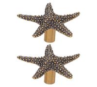 TOPPERFUN Maniglie per Cassetti a Forma di Stella in Ottone Anticato Set da 2 Pomelli Decorativi per Armadi e Mobili Ferramenta per Porte Cameretta Ispirata al Mare