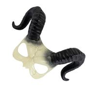 TOPPERFUN maschera di corno da diavolo maschere di testa di animale accessori per costumi da festa Copricapo divertente Cosplay Prop maschera dell'orrore pp bianca
