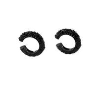 TOPPERFUN Orecchini Clip Forma di C con Cristalli Neri Lega Resistente Eleganti e Decorativi per Donna per Uso Quotidiano e Viaggi