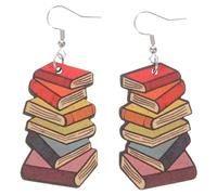 TOPPERFUN Orecchini Pendenti a Forma di Libro in Legno Cuore, Gioielli Leggeri per Insegnanti e Studenti, Accessorio Decorativo per Festa della Laurea e Ritorno a Scuola, Regalo per Amanti