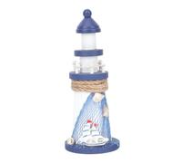 TOPPERFUN Ornamenti del faro di legno arredamento a tema marino accessori da mare camera blu villetta oceano decorazioni di case leggero per la casa camere a tema nautico faro legno di pino