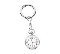 TOPPERFUN Orologio da Tasca per Infermiere Portachiavi, Vetro e Metallo Inossidabile, Luminescente, per Divisa da Lavoro, Colore Argento