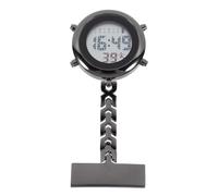TOPPERFUN Orologio Portatile da Taschino Digitale per Infermieri Spilla da Bavero Design Semplice e Resistente in Metallo Nero Orologio Distintivo da Guardia per Uso Medico Quotidiano