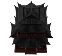 TOPPERFUN Padiglione Cinese Miniatura Statuetta di Edificio da Giardino Rappresentazione di Paesaggio in Plastica Decorazione per Acquario Ornamento da Tavolo per Bonsai Arredamento