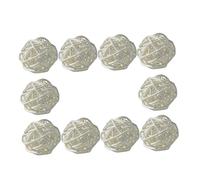 TOPPERFUN Palline Decorative in Rattan Bianco 6 Cm Sfere di Vite Pendenti Ornamenti Sospesi per Decorazioni Casa Ufficio Bar Set da 10 Pezzi